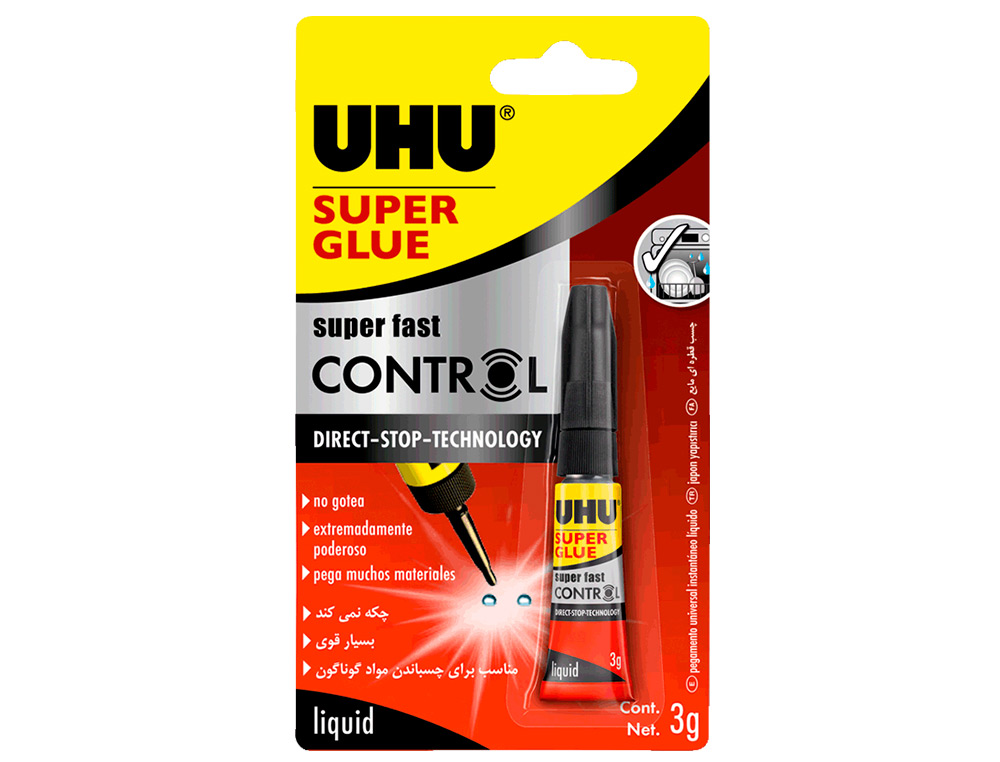 UHU - Pegamento instantaneo control tecnologia stop 3 gr (Ref. 35281)