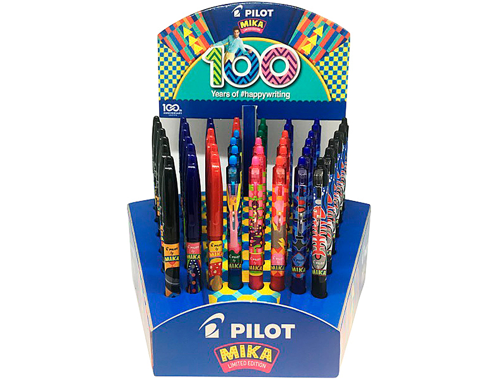 PILOT - Expositor 48 bolígrafos Frixion ball/Frixion clicker colores surtidos 100 aniversario (Ref.NEMIKA2)