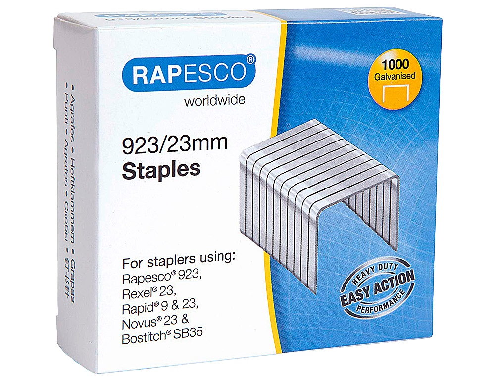 RAPESCO - Caja 1000 grapas galvanizadas 923/23mm (Tipo 23) (Ref.1242)