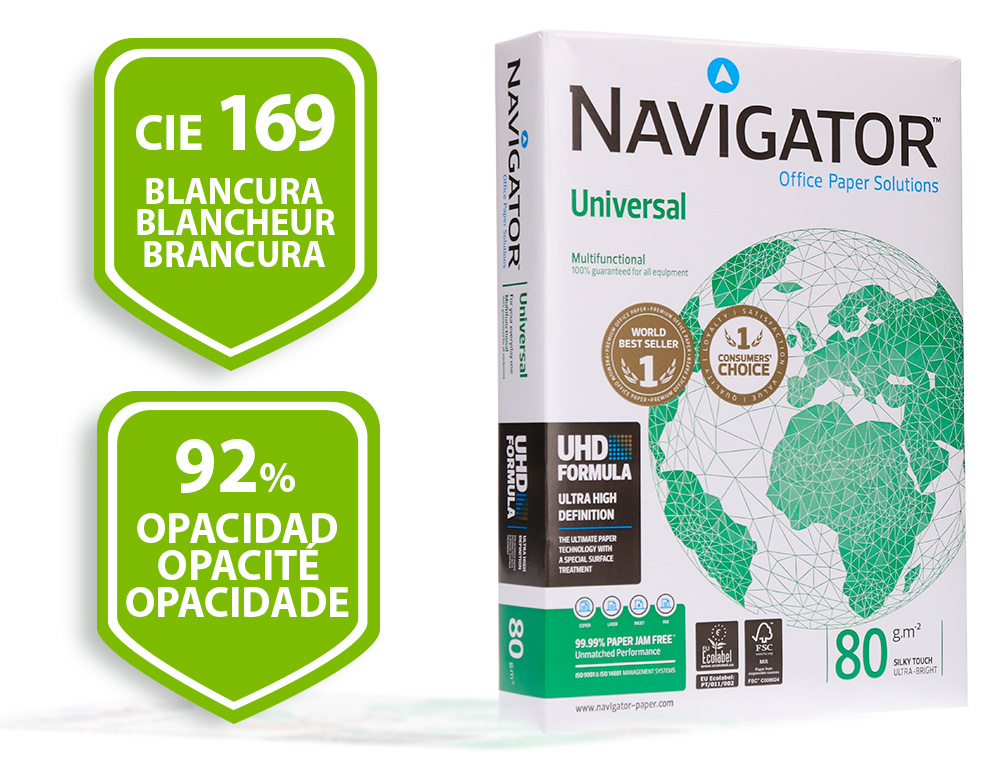 NAVIGATOR - Universal. Papel multifuncion 500h 80 g. A4 (Ref.0472UN)