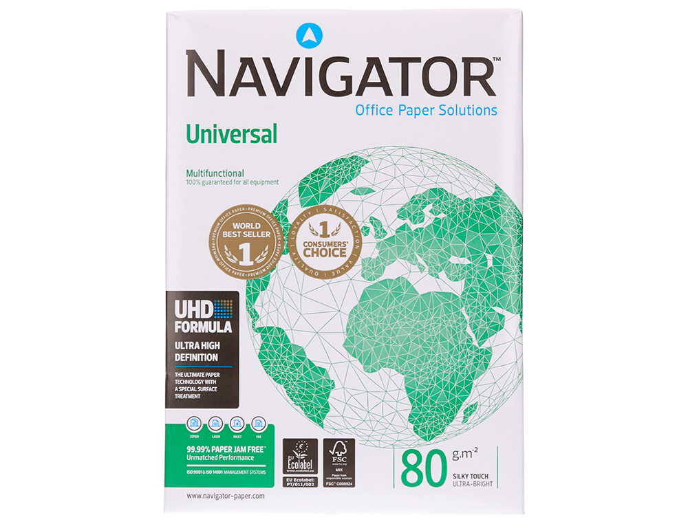 NAVIGATOR - Universal. Papel multifuncion 500h 80 g. A4 (Ref.0472UN)
