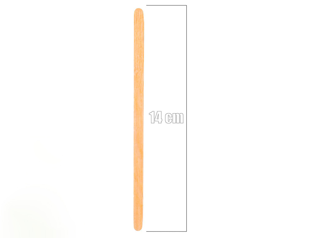 BLANCA - Paletina agitadora de madera 14 cm para el cafe con funda individual bolsa de 1000 unidades (Ref. 160286)