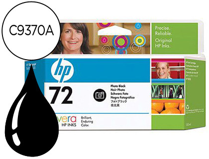 HP ( HEWLETT PACKARD ) - Cartuchos ORIGINALES Inyección De Tinta 72 Negro 130ml (Ref.C9370A)