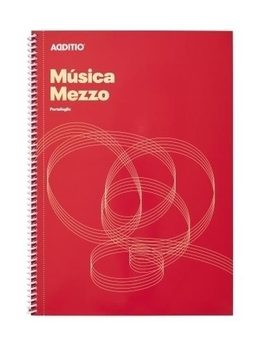 ADDITIO - BLOC de MUSICA MEZZO 12 PENTAGRAMAS A4 ESPIRAL MICROPERFORADO SEPARADOR PORTAPARTITURAS PAGINAS FINALES PARA ANOTACIONES (Ref.M10)