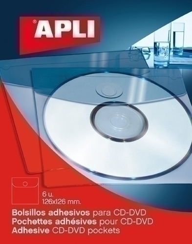 APLI - FUNDA CD DE BOLSILLO ADHESIVA D/6 UNID. (Ref.2585)