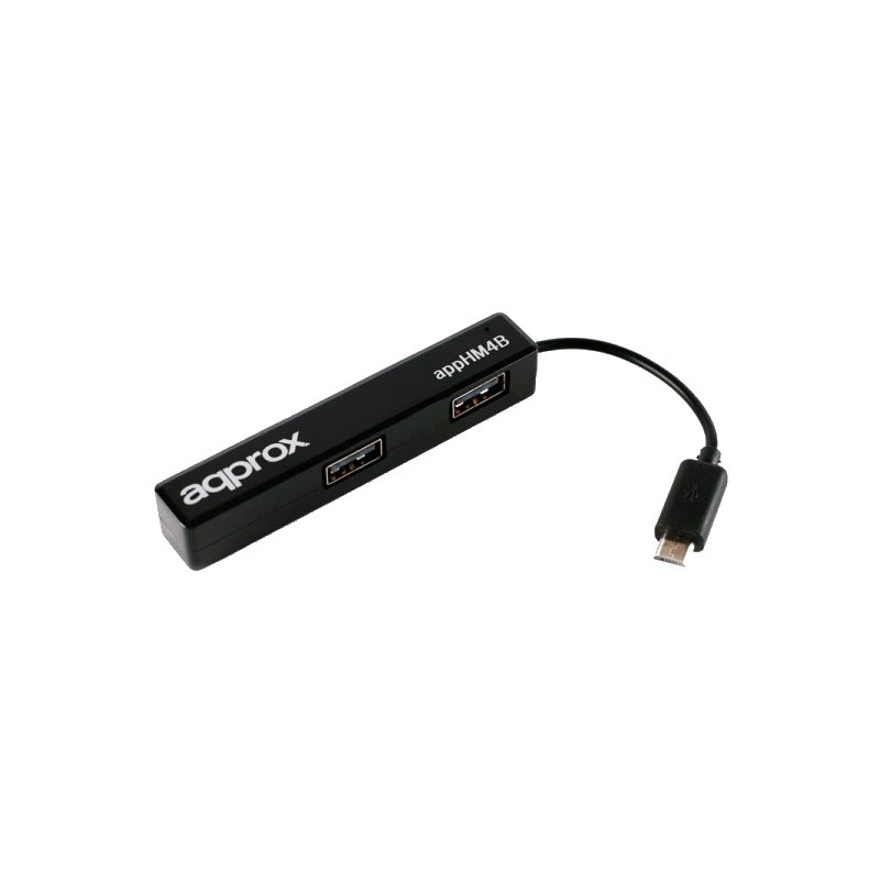 APPROX - ! HUB 4 puertos USB 2.0 Tablet Negro (Ref.APPHM4B)
