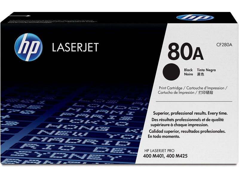 HP ( HEWLETT PACKARD ) - Toner Laser ORIGINALES 80A Negro (Ref.CF280A)