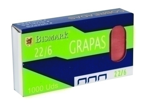 BISMARK - GRAPAS 22/6 COBREADAS caja de 1000 (Ref.312590)