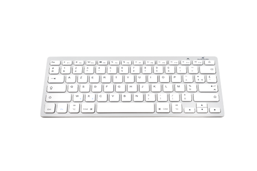 BLUESTORK - teclado Bluetooth QWERTY Español Plata, Blanco (Ref.BS-KB-MICRO/BT/SP)
