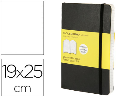 MOLESKINE - Cuaderno TAPA BLANDA COLOR NEGRO.RAYADO LISO.XL, 19X25CM. (Ref.QP623)