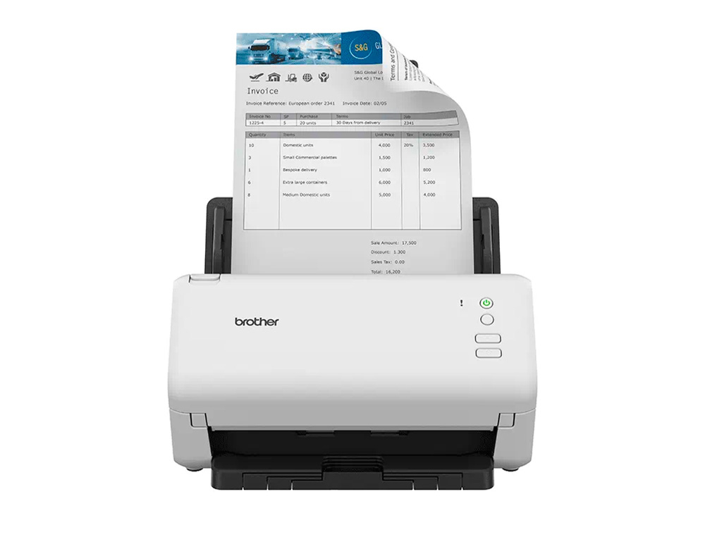 BROTHER - Escaner de sobremesa a doble cara de alta velocidad Velocidad 35hpm/70ppm - ADF 60 hojas - 5 (Ref.ADS4100)