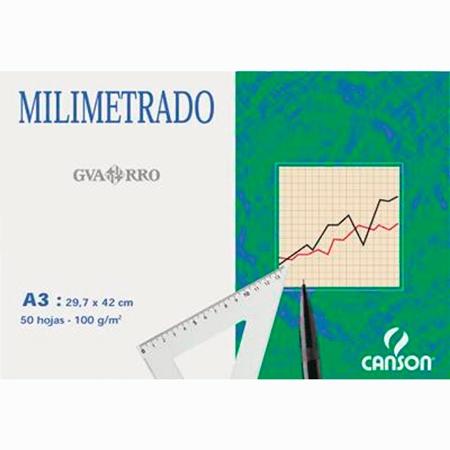CANSON - BLOC DIBUJO MILIMETRADO 50 HOJAS FINO 90 GR. 29,7X42CM (Ref.C200067109)