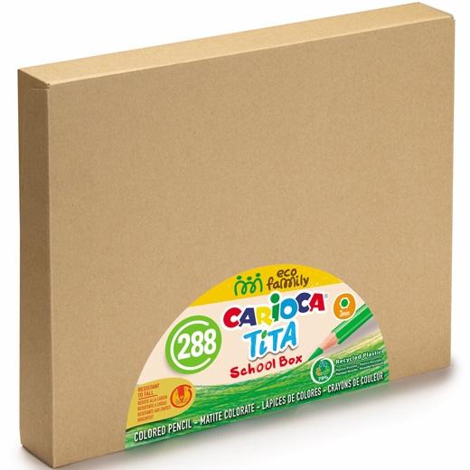 CARIOCA - CAJA SCHOOLBOX 144 LÁPICES DE COLORES TITA ECO FAMILY C/SURTIDOS (Ref.42825)