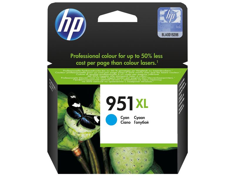 HP ( HEWLETT PACKARD ) - Cartuchos ORIGINALES Inyección De Tinta 951XL Cyan (Ref.CN046AE#BGY)