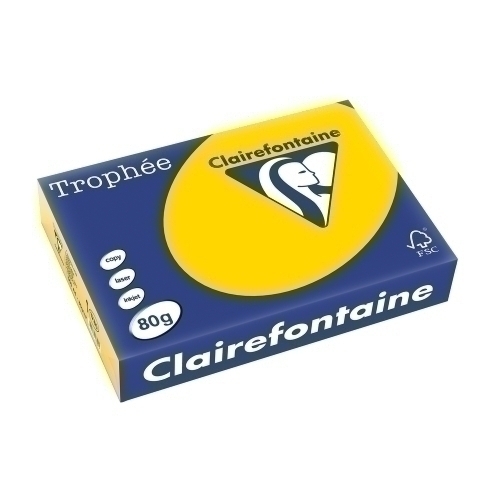 CLAIREFONTAINE - PAPEL COLOR A4 TROPHEE 80g 500h ORO (Ref.1780C)