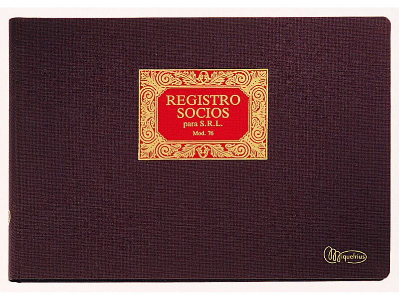 MIQUELRIUS - Libro Registro Socios SRL Fº Apaisado 315x215 (Ref.5076)