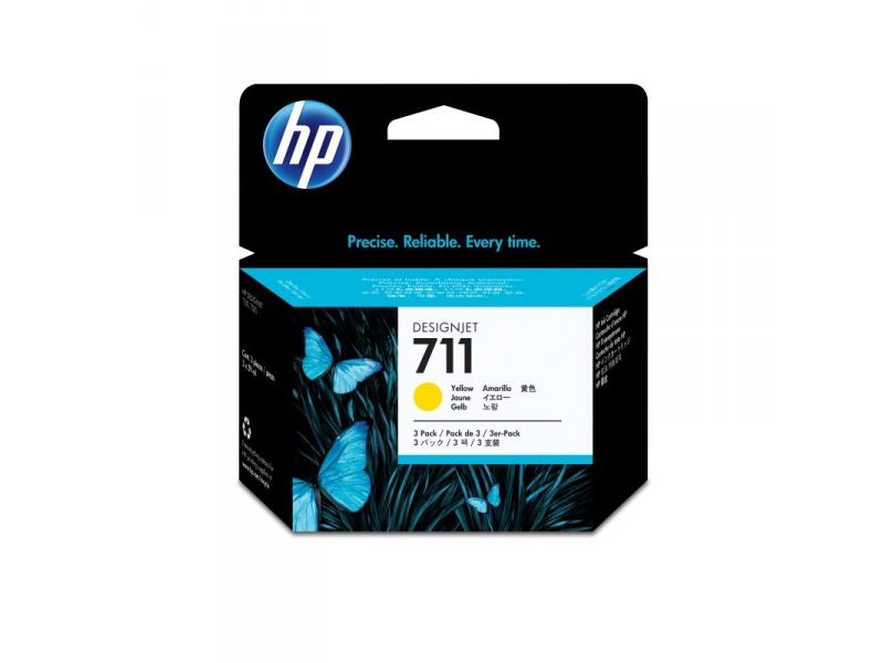 HP ( HEWLETT PACKARD ) - Cartuchos ORIGINALES Inyección De Tinta 711 Amarillo Pack 3 (Ref.CZ136A)