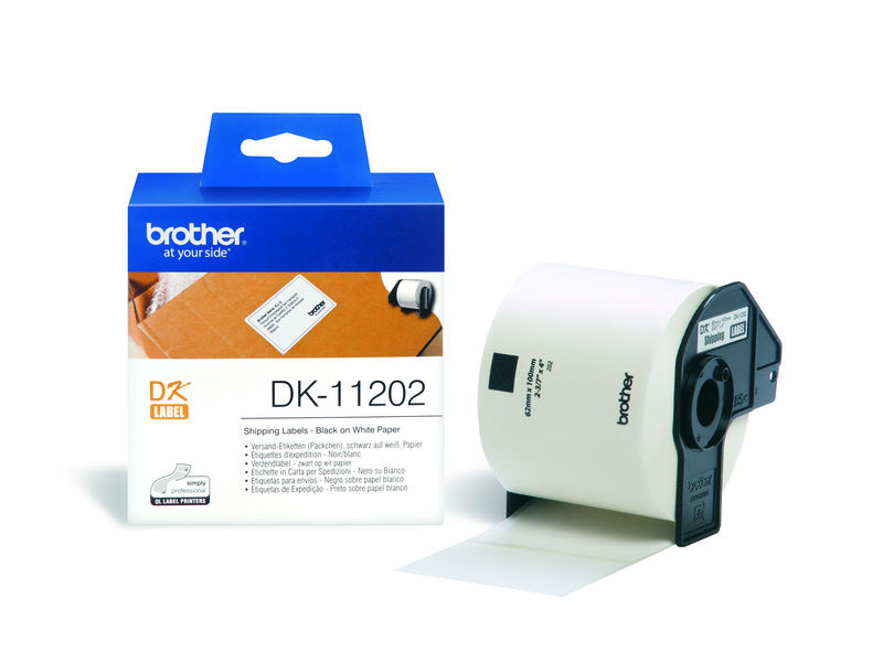 BROTHER - Etiqueta 300 ud 62x100mm Negro/Blanco (Ref.DK11202)