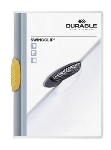 DURABLE - DOSSIER CLIP SWINGCLIP PP A4 2260 pinza PLASTICO PIVOT.OPACO 30h AMARILLO (Ref.226004)