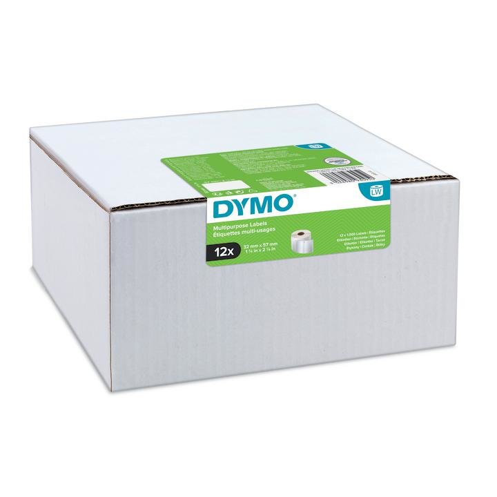 DYMO - Etiquetas Label Writer multiuso 32 x 57 mm (S0722540). Value Pack 6 rollos (Ref.2093094)