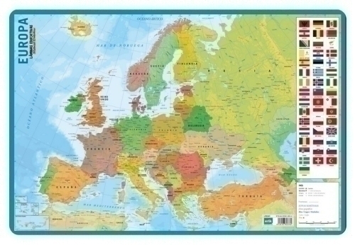 ERIK - LAMINA ESCOLAR PVC 40x59,5 DIDACTICA MAPA DE EUROPA (Ref.LPE263)
