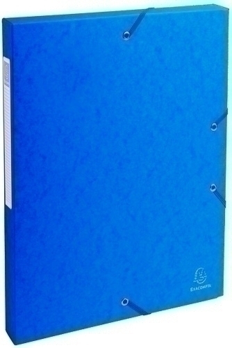 EXACOMPTA - CARPETA de PROYECTOS EXABOX CARTULINA LUSTRADA NATURE FUTURE A4+ GOMAS 2,5 cm AZUL (Ref.50302E)