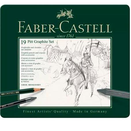 FABER CASTELL - SET PITT GRAFITO ESTUCHE DE METAL -19U- (Ref.112973)
