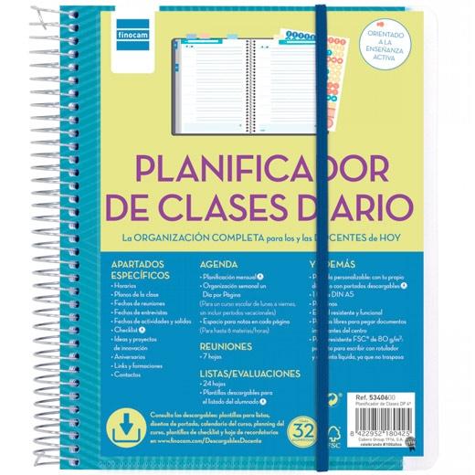 FINOCAM - PLANIFICADOR CLASES DOCENTE 1/4 1 DÍA PÁGINA ESPAÑOL (Ref.5340600)