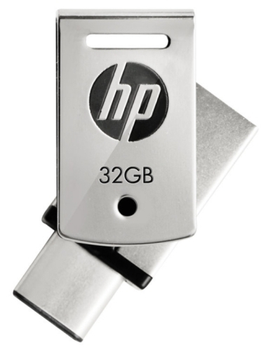 HEWLETT-PACKARD - MEMORIA USB 32GB HP X5000M 3.1 OTG TIPO C ACERO (Incluye Canon LPI de 0.24 €) (Canon L.P.I. 0,24€ Incluido) (Ref.HPFD5000M-32)