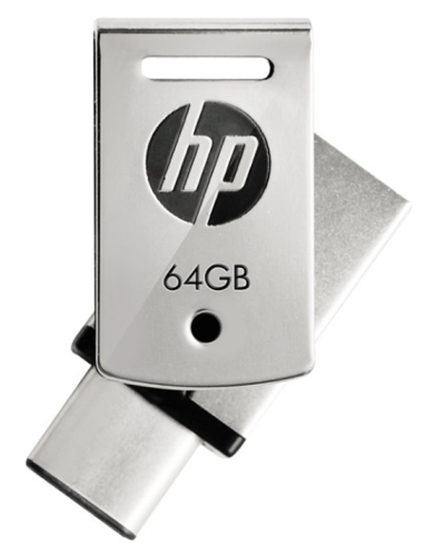 HEWLETT-PACKARD - MEMORIA USB 64GB HP X5000M 3.1 OTG TIPO C ACERO (Incluye Canon LPI de 0.24 €) (Canon L.P.I. 0,24€ Incluido) (Ref.HPFD5000M-64)