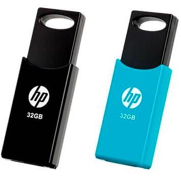 HP - PENDRIVE V212W 32GB RETRÁCTIL USB 2.0 C/RANURA PARA COLGAR NEGRO/AZUL -PACK 2U- (Canon L.P.I. 0,48€ Incluido) (Ref.FD212-32-TWIN)