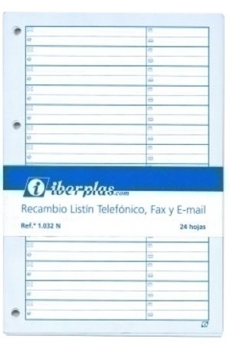 IBERPLAS - RECAMBIO para LISTIN TELEFONICO BLOCK 20h 4 taladros (Ref.1032E)
