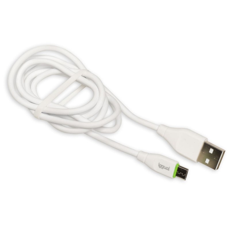 IGGUAL - cable USB-A/micro-USB 100 cm blanco (Ref.IGG316931)