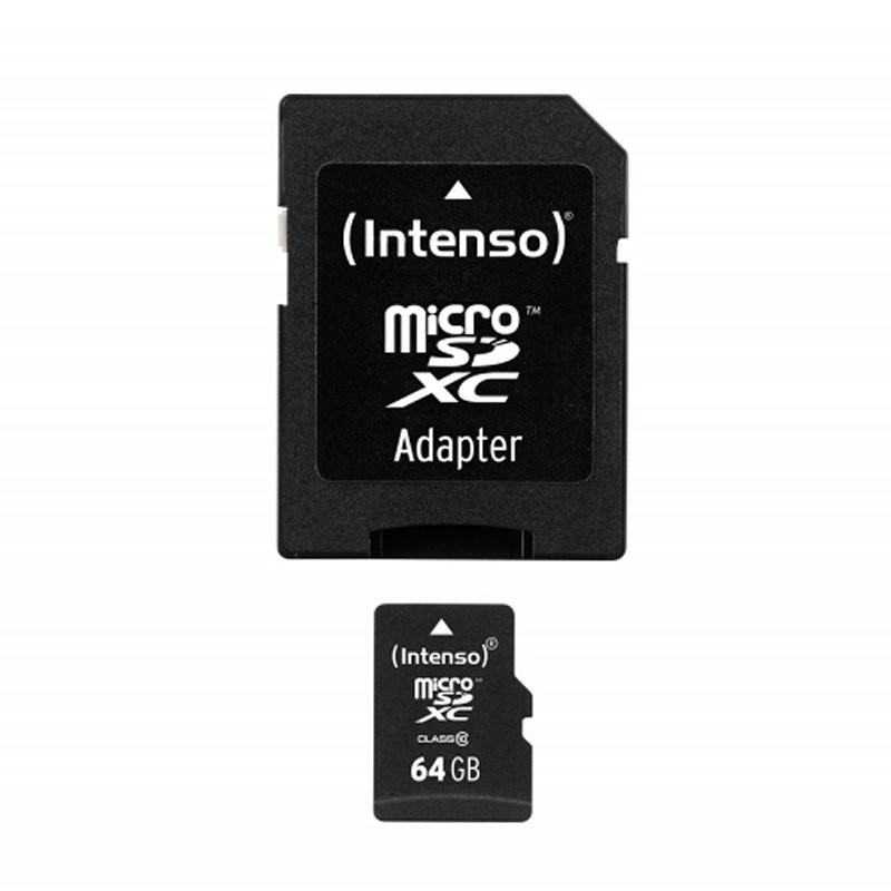 INTENSO - Micro SD clase 10 64GB c/adapt (Canon L.P.I. 0,24€ Incluido) (Ref.3413490)