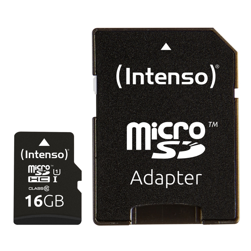 INTENSO - Micro SD UHS-I Premium 16GB c/adap (Canon L.P.I. 0,24€ Incluido) (Ref.3423470)