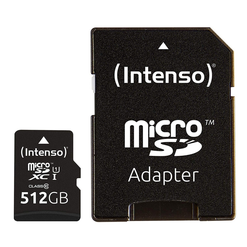 INTENSO - Micro SD UHS-I Premium 512G c/adap (Canon L.P.I. 0,24€ Incluido) (Ref.3423493)