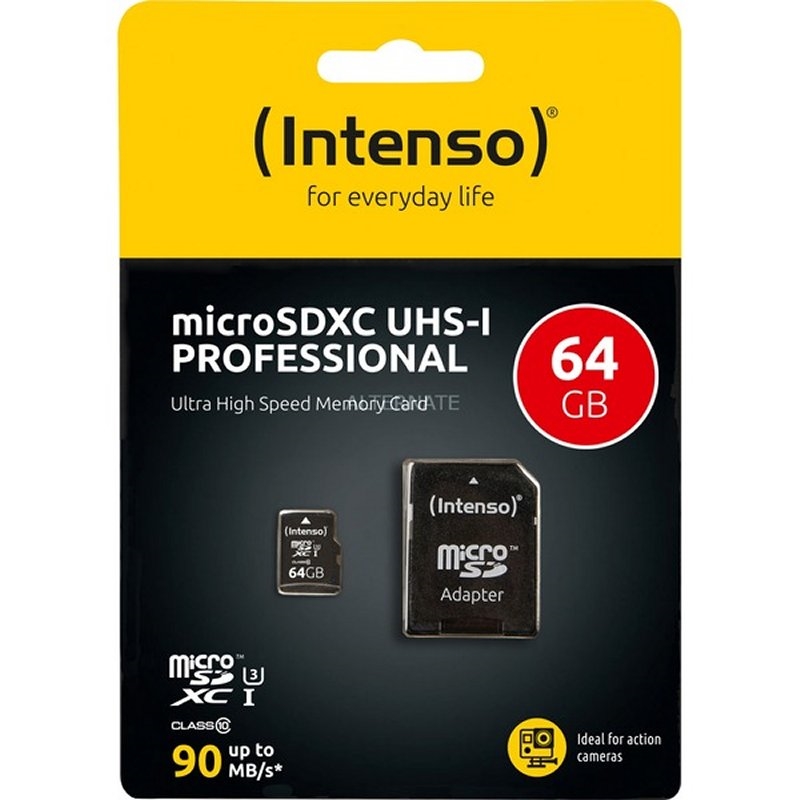 INTENSO - Micro SD UHS-I profesiona 64GB (Canon L.P.I. 0,24€ Incluido) (Ref.3433490)