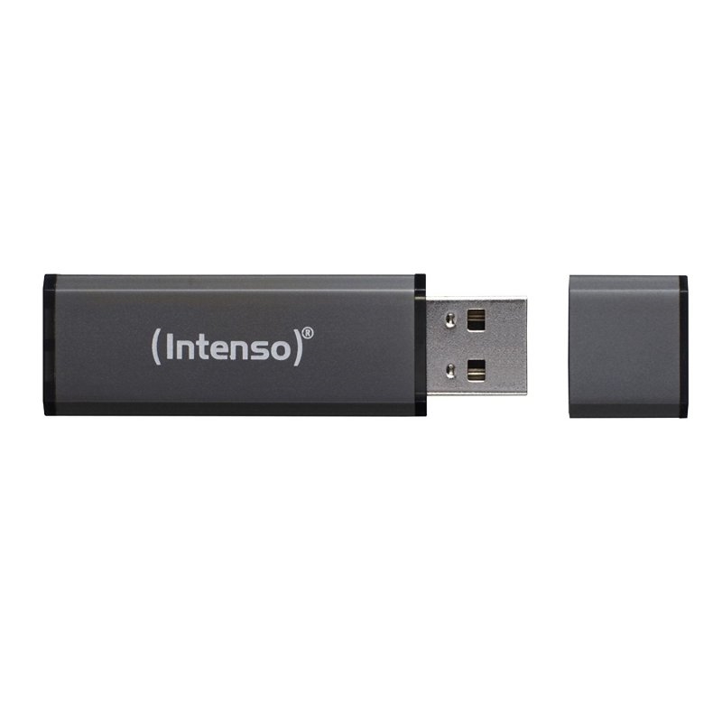 INTENSO - Lápiz USB 2.0 Alu 64GB Antracita (Canon L.P.I. 0,24€ Incluido) (Ref.3521491)