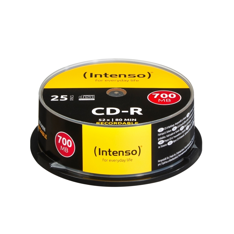 INTENSO - CD-R 700MB/80min tubo 25 unidades (Canon L.P.I. 2€ Incluido) (Ref.1001124)