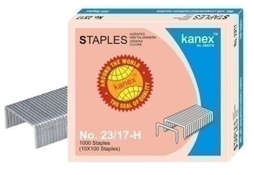 KANEX - GRAPAS GRAN CAPACIDAD mm. GALVANIZADAS caja de 1000 (Ref.23/17)