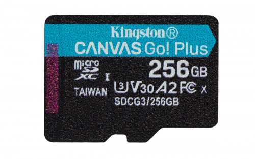 KINGSTON - Technology Canvas Go! Plus memoria flash 256 GB MicroSD Clase 10 UHS-I (Canon L.P.I. 0,24€ Incluido) (Ref.SDCG3/256GBSP)