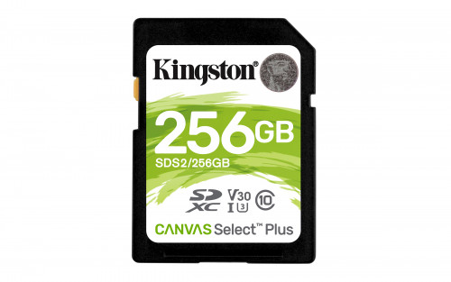KINGSTON - Technology Canvas Select Plus memoria flash 256 GB SDXC Clase 10 UHS-I (Canon L.P.I. 0,24€ Incluido) (Ref.SDS2/256GB)