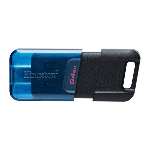 KINGSTON - Technology DataTraveler 80 unidad flash USB 64 GB USB Tipo C 3.2 Gen 1 (3.1 Gen 1) Negro, Azul (Canon L.P.I. 0,24€ Incluido) (Ref.DT80M/64GB)