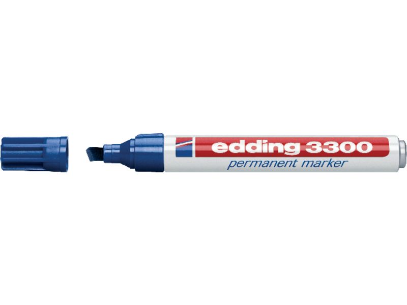 EDDING - Marcador permanente recargable 3300 Trazo 1-5mm Punta biselada Azul (Ref.3300-03)