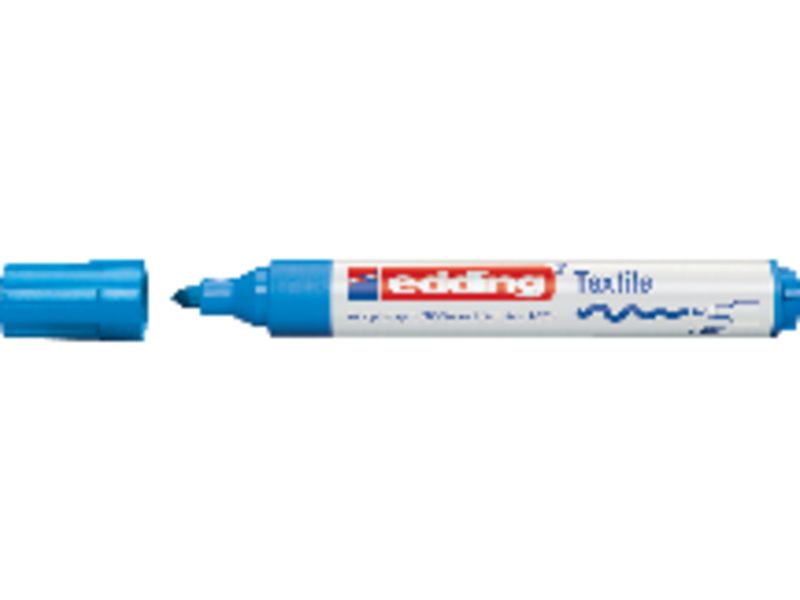 EDDING - Marcador textil 4500 Azul punta de 2-3 mm. Tinta pigmentada a base de agua (Ref.4500-10)