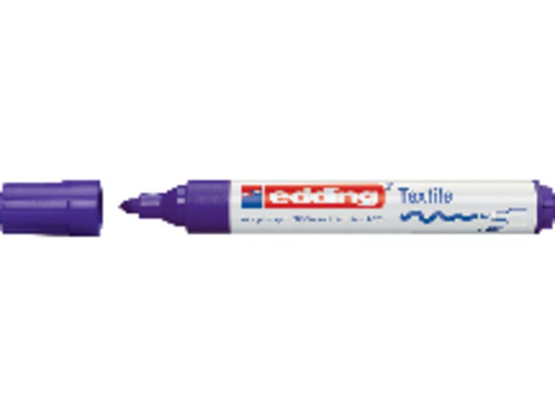 EDDING - Marcador textil 4500 Lila punta de 2-3 mm. Tinta pigmentada a base de agua (Ref.4500-08)