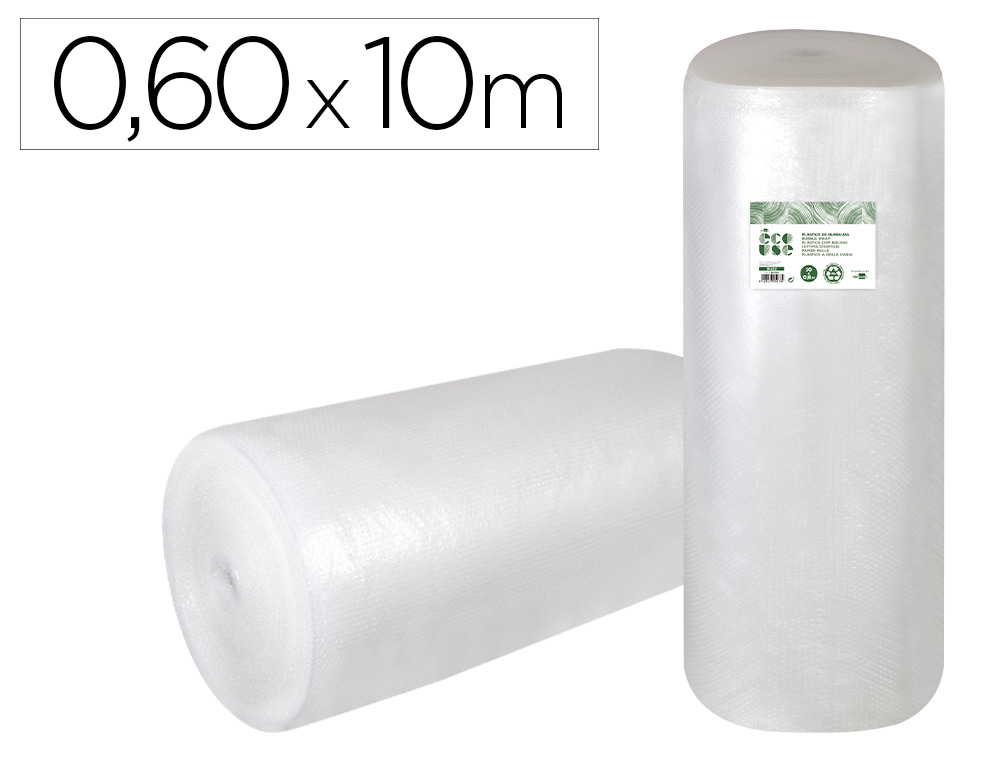 LIDERPAPEL - PLASTICO BURBUJA ECOUSE 0.60X10M 30% DE PLASTICO RECICLADO (Ref.BU22)