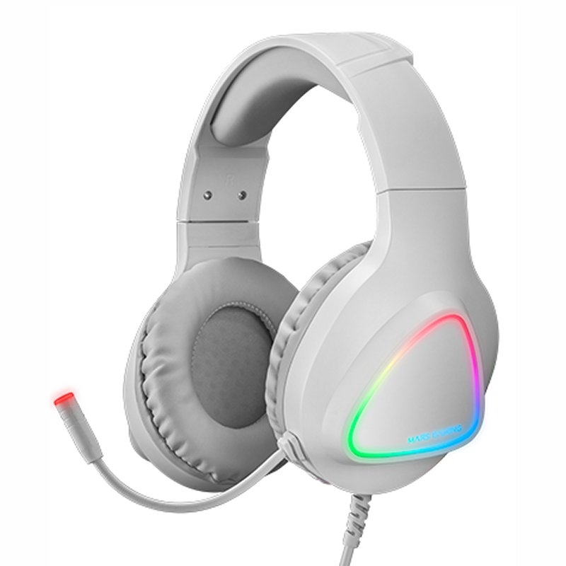 MARS GAMING - Auriculares MH222 RGB White (Ref.MH222W)