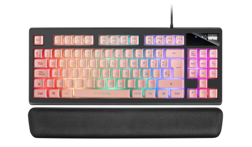 MARS GAMING - teclado USB Español Negro, Rosa (Ref.MKAXPES)