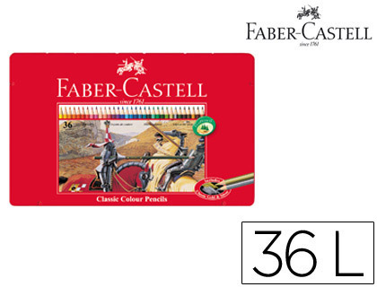 FABER CASTELL - LAPICES DE COLORES CAJA METALICA DE 36 COLORES SURTIDOS (Ref.11 58 46)
